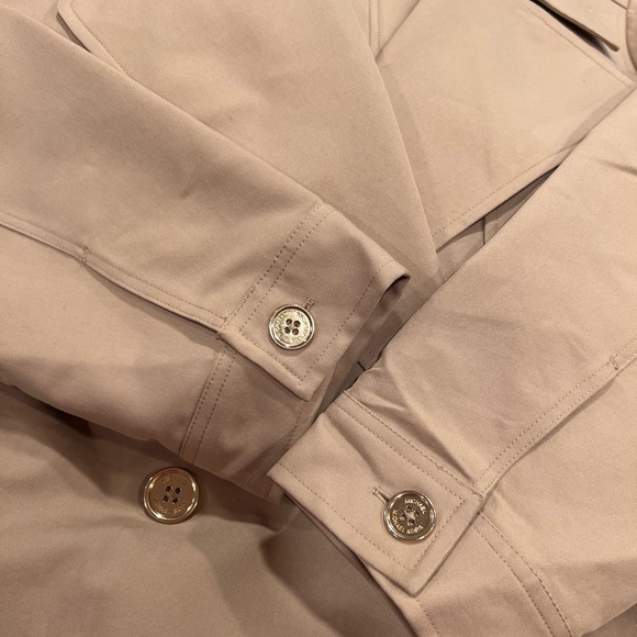 NWT Michael Kors Cropped Double- Breasted Cotton Trench Coat Khaki - Picture 7 of 9